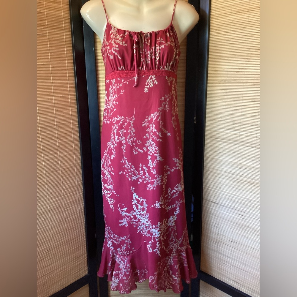 🌺 Vintage WET SEAL slip dress Sz M ruffle hem Y2K EUC milkmaid top